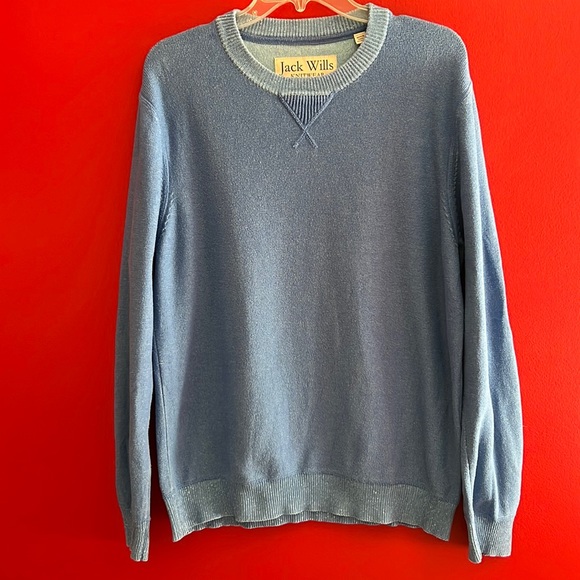 Jack Wills Other - Jack Wills Blue Cotton Crewneck Sweater Sz L